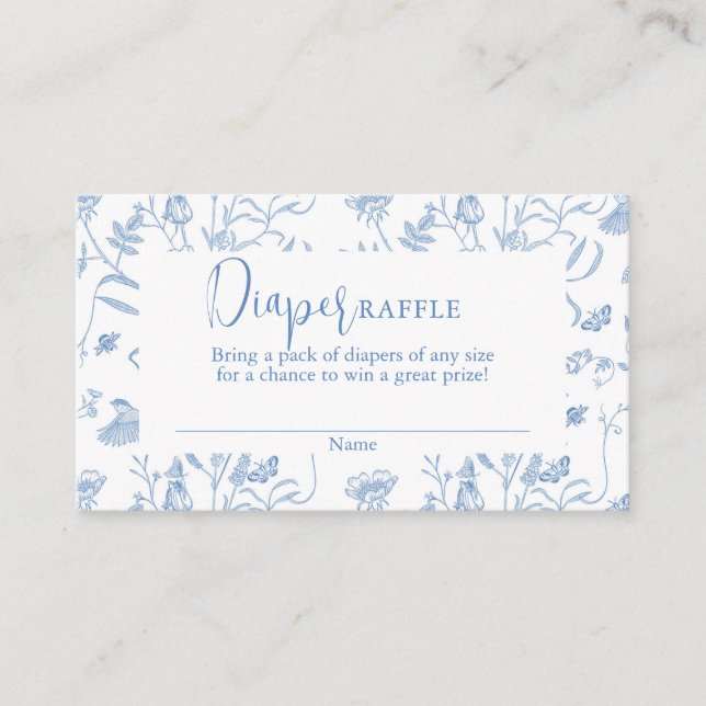 Tarjeta De Recepción Delft Blue Chinoiserie Baby Shower Boy Diaper (Anverso)