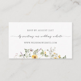 Tarjeta De Recepción Delicada boda de flores silvestres amarillas RSVP