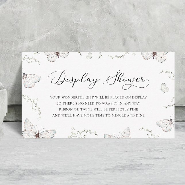 Tarjeta De Recepción Delicada Butterfly Garden Bridal Display Shower (Subido por el creador)