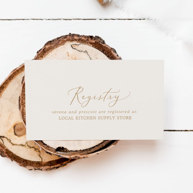 Tarjeta De Recepción Delicada caligrafía de oro | Registro de regalos d (Subido por el creador)