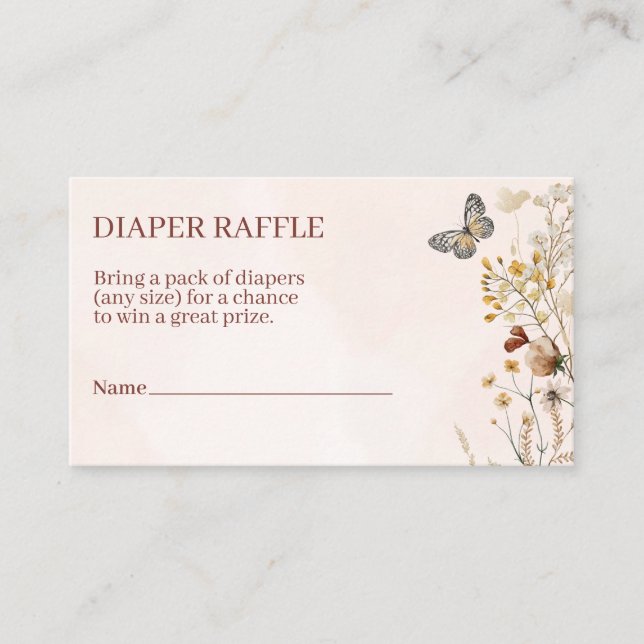 Tarjeta De Recepción Delicada Fiesta de Flor y Mariposa (Anverso)