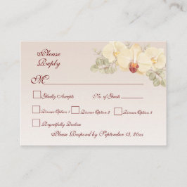 Tarjeta De Recepción Delicada flor de orquídea RSVP