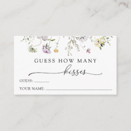 Tarjeta De Recepción Delicado Flor violeta púrpura adivina cuántos beso