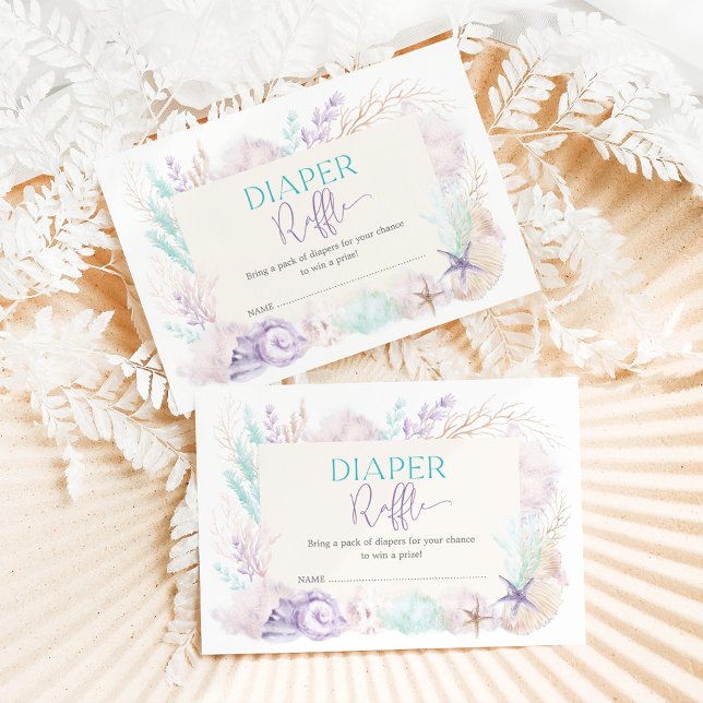 Tarjeta De Recepción Delicado océano bajo el mar Baby Diaper Raffle (Subido por el creador)