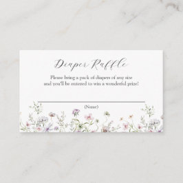 Tarjeta De Recepción Delicado Purple Wildflowers Diaper Raffle