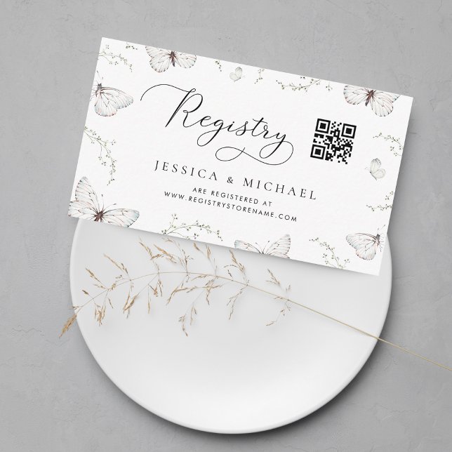 Tarjeta De Recepción Delicado Registro de Ducha Bridal en el Jardín de  (Subido por el creador)