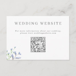 Tarjeta De Recepción Delicado sitio web Boda azul francés código QR Enc