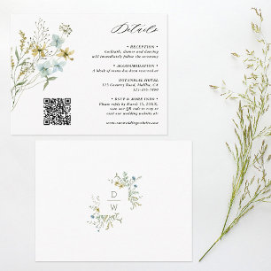 Tarjeta De Recepción Delicados detalles del Boda de Boho moderno con fl