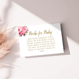 Tarjeta De Recepción Delicados Libros Elegantes Rosa Bebé Diseño Floral