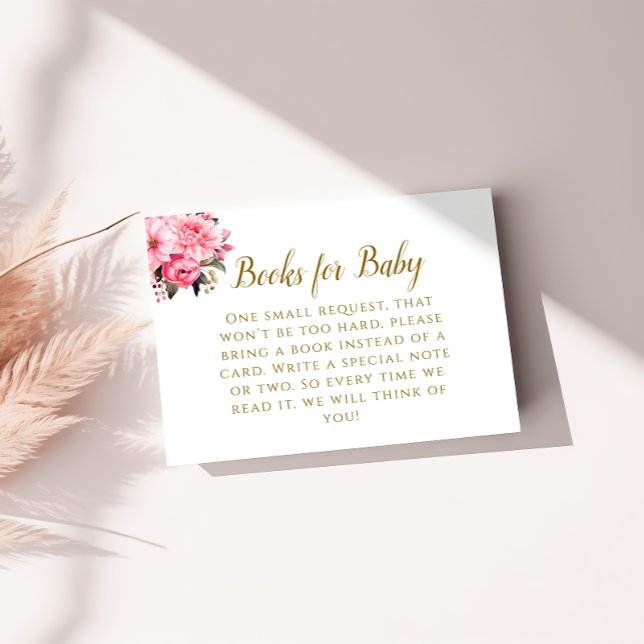 Tarjeta De Recepción Delicados Libros Elegantes Rosa Bebé Diseño Floral (Subido por el creador)