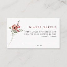 Delicate Fall Floral Baby Shower Diaper Raffle