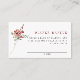 Tarjeta De Recepción Delicate Fall Floral Baby Shower Diaper Raffle
