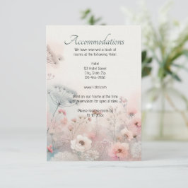 Tarjeta De Recepción Delicate Queen Anne's Lace Wedding Accommodation 