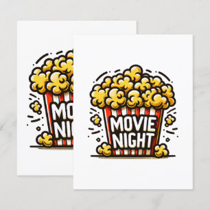 Tarjeta De Recepción Delicia de Noche de Cine Palomitas Juguetonas