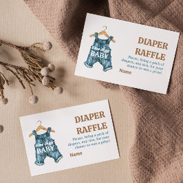 Tarjeta De Recepción Denim Blue Jean Baby Boy Baby Shower Diaper Raffle
