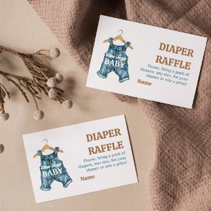 Tarjeta De Recepción Denim Blue Jean Baby Boy Baby Shower Diaper Raffle