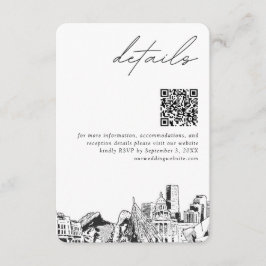 Tarjeta De Recepción Denver Boda Detalles modernos Código QR