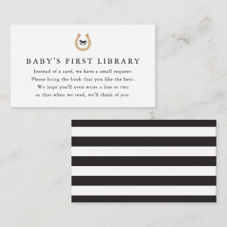Tarjeta De Recepción Derby Baby Shower Book Request Baby's 1ª Bibliotec