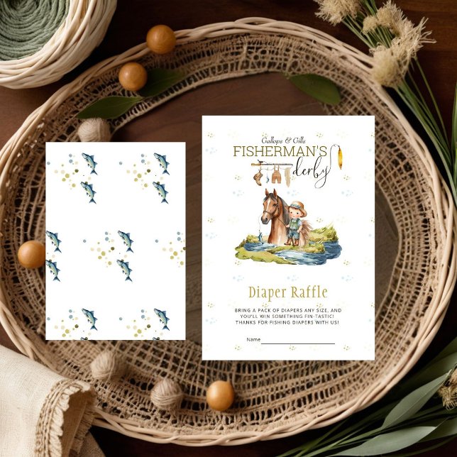 Tarjeta De Recepción Derby Diaper Raffle de Gallops And Gills Fisherman (Subido por el creador)