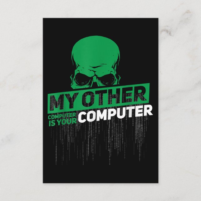 Tarjeta De Recepción Desarrollador de ingeniería de sistemas Hacker Ner (Anverso)
