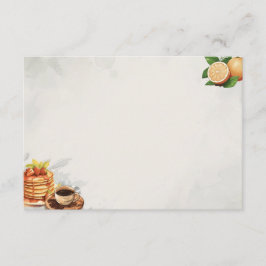 Tarjeta De Recepción Desayuno en la receta básica en blanco