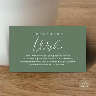 Tarjeta De Recepción Descanso de luna de miel, Boda romántico moderno