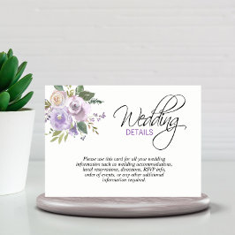 Tarjeta De Recepción DESCRIPCIÓN DEL Boda del cliente de Lavanda Floral