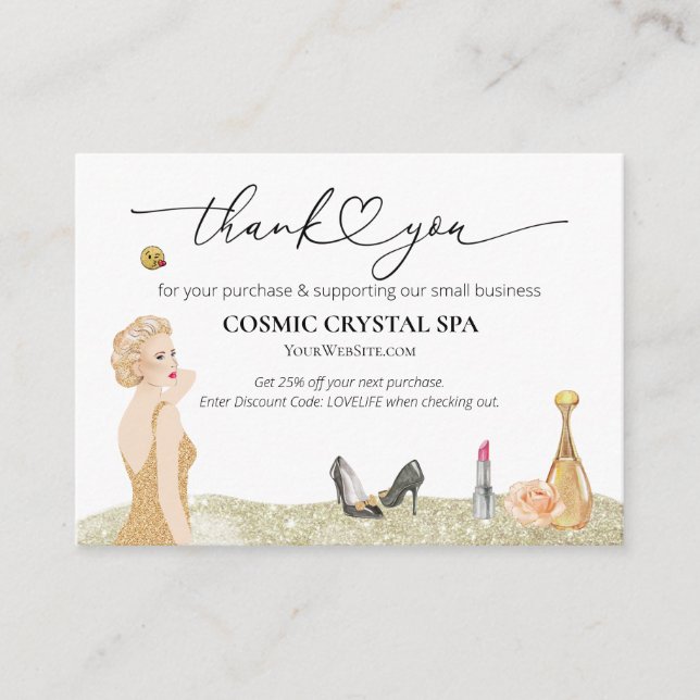 Tarjeta De Recepción *~* Descuento GRACIAS AL LOGO AP8 Revisión QR (Anverso)