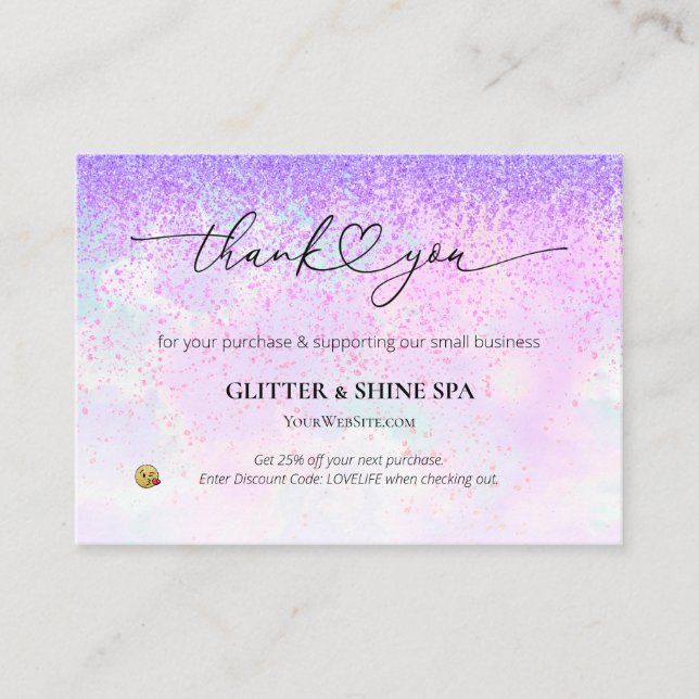 Tarjeta De Recepción *~* Descuento QR AP8 GRACIAS - Revisión del LOGO (Anverso)