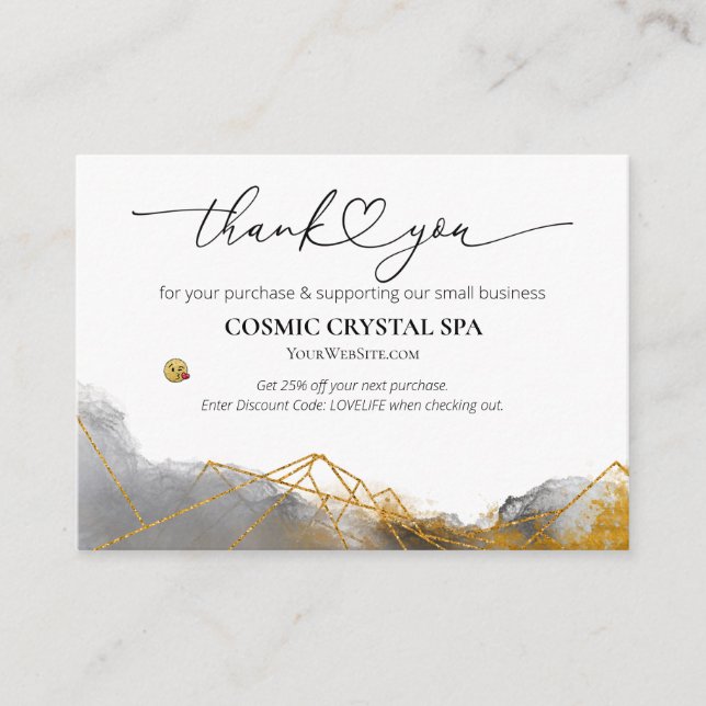 Tarjeta De Recepción *~* Descuento QR - GRACIAS A LA Revisión de LOGO A (Anverso)