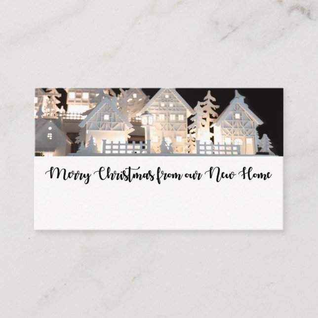 Tarjeta De Recepción Desde las nuevas casas de Navidades iluminadas (Anverso)