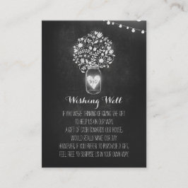 Tarjeta De Recepción Deseando bien floral Rustic Mason Jar Chalk