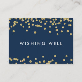 Tarjeta De Recepción Deseando bien oro Faux Purpurina Confetti Marina A