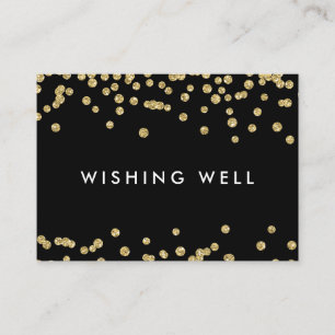 Tarjeta De Recepción Deseando bien oro Faux Purpurina Confetti Negro