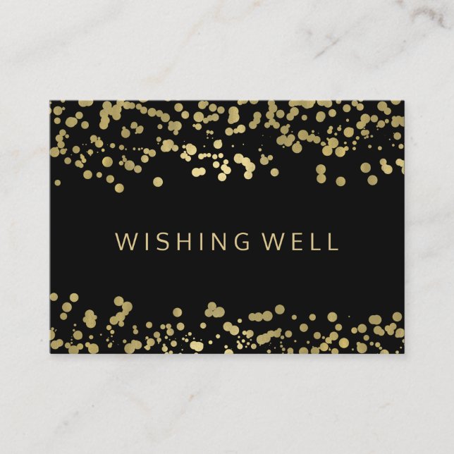 Tarjeta De Recepción Deseando bien Relieve metalizado dorado Confetti (Anverso)