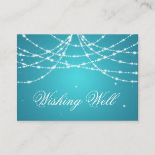 Tarjeta De Recepción Deseando bien sparkling String Turquoise