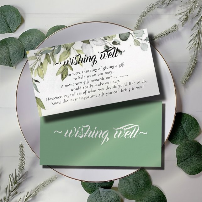 Tarjeta De Recepción Desear bien para el Boda temático Eucalyptus (Subido por el creador)