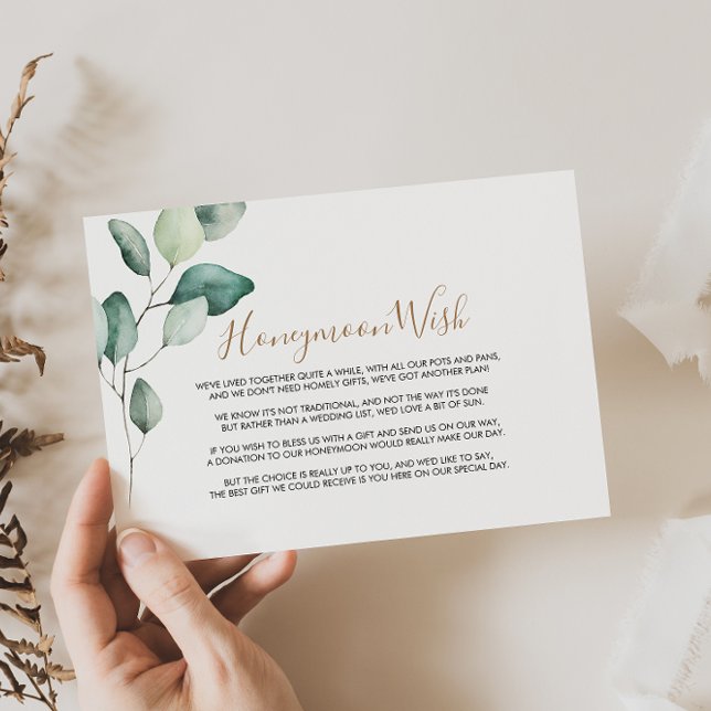 Tarjeta De Recepción Deseo de bodas clásico formal con hojas verdes    (Subido por el creador)
