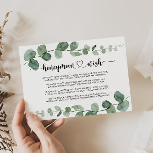 Tarjeta De Recepción Deseo de luna de miel con eucalipto Green Delight