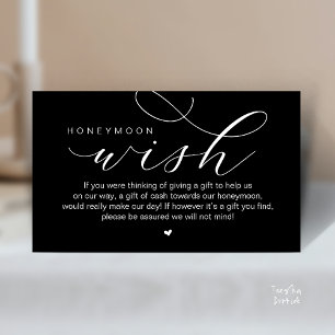 Tarjeta De Recepción Deseo de luna de miel de boda, elegancia minimalis