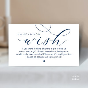 Tarjeta De Recepción Deseo de luna de miel de boda, elegancia moderna m