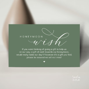 Tarjeta De Recepción Deseo de luna de miel de boda, moderno y elegante
