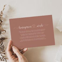 Tarjeta De Recepción Deseo de luna de miel en terracota de caligrafía m