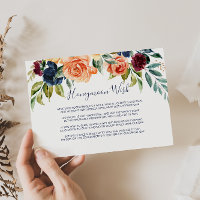 Deseo de luna de miel floral elegante multicolor