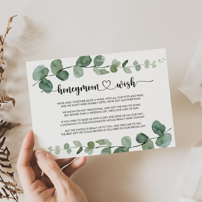 Tarjeta De Recepción Deseo de luna de miel Green Delight Eucalyptus (Subido por el creador)