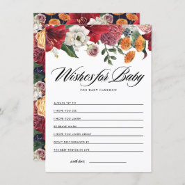 Tarjeta De Recepción Deseos botánicos de Baby Shower de Amaryllis para