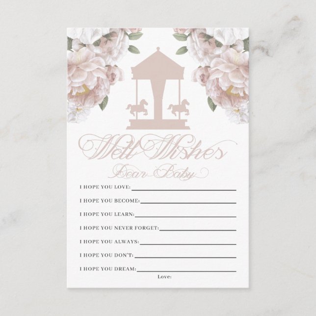 Tarjeta De Recepción Deseos carruseles para el bebé (Anverso)