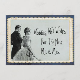 Tarjeta De Recepción Deseos de Boda Consejos Novia Vintage Novio
