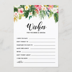 Tarjeta De Recepción Deseos de boda de flores tropicales acuarela