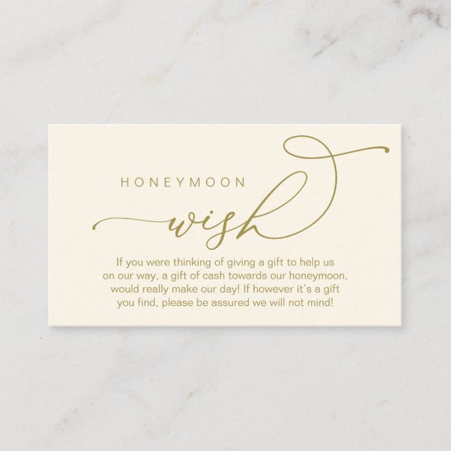 Tarjeta De Recepción Deseos de luna de miel boda, regalos en efectivo (Anverso)